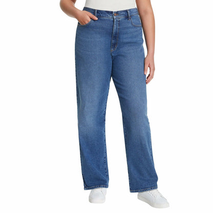 Gloria Vanderbilt Women’s Straight Leg Relaxed Fit Cotton Stretch Jean (Dark Blue, 14)