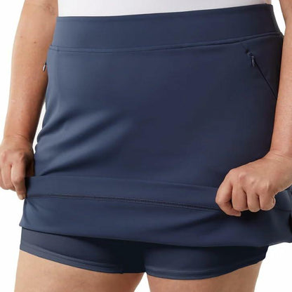 32 Degrees Women’s Skort with Inner Shorts, 2 Front Pockets, High Waist Athletic Tennis & Golf Skirt (Blue, XX-Large)