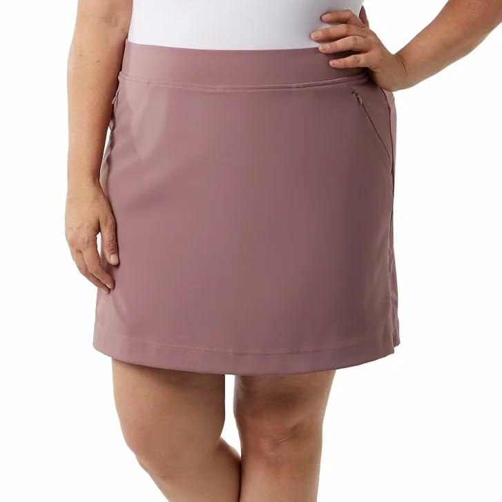 32 Degrees Women’s Skort with Inner Shorts, 2 Front Pockets, High Waist Athletic Tennis & Golf Skirt (Pink, Large)