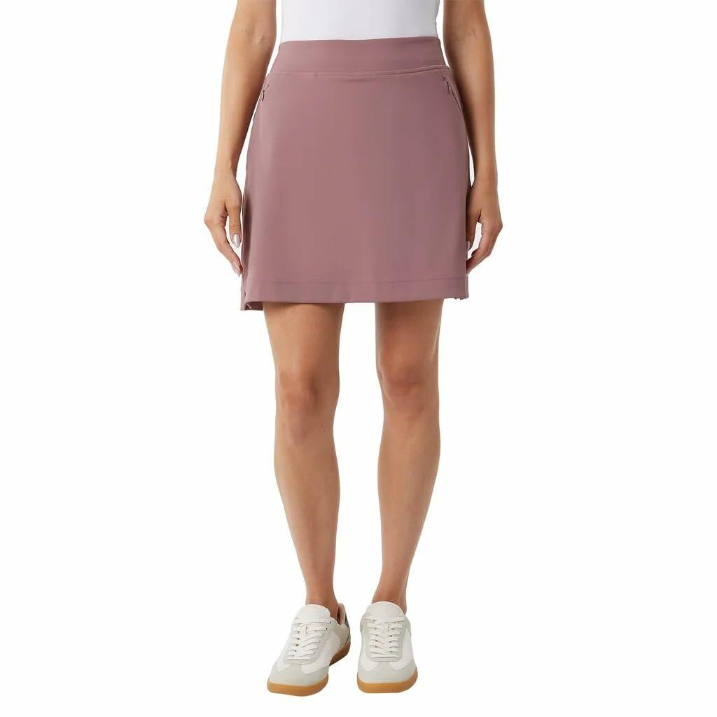 32 Degrees Women’s Skort with Inner Shorts, 2 Front Pockets, High Waist Athletic Tennis & Golf Skirt (Pink, Large)