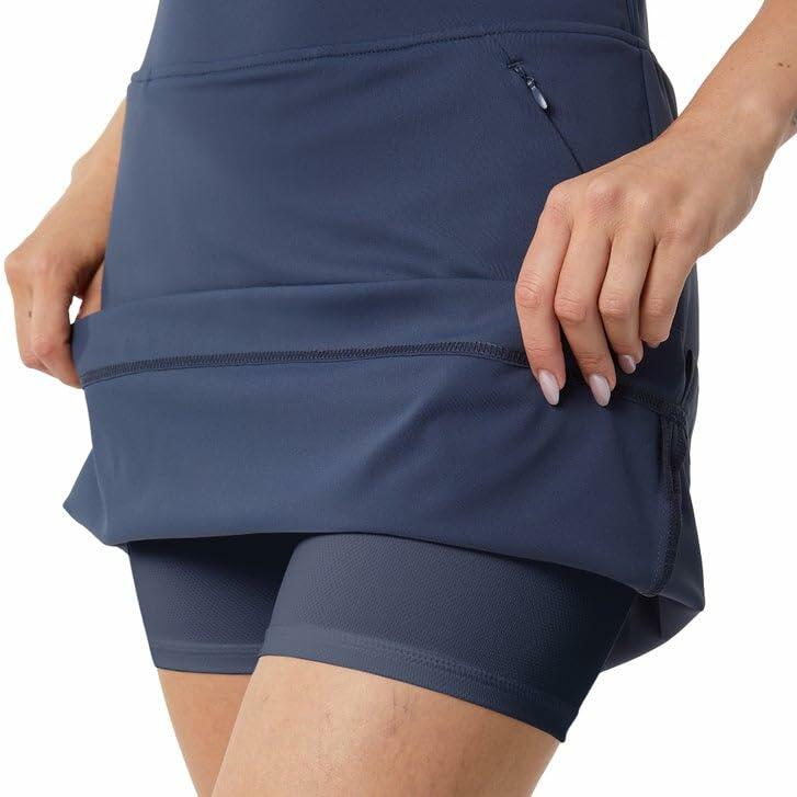 32 Degrees Women’s Skort with Inner Shorts, 2 Front Pockets, High Waist Athletic Tennis & Golf Skirt (Blue, XX-Large)